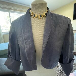 R&M Richards Women's Open Front Blazer Jacket 22W Blue Shrug Top Evening